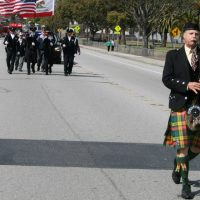 A bagpiper in a parade San Francisco CA